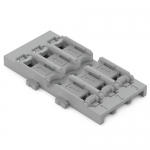 WAGO 221 Mounting Carrier 3-Way without Strain Relief for 221 Inline for Screw Mounting Gray 5/Pk