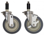 Four Swivel 5'' x 1-1/4'' Poly Casters 2