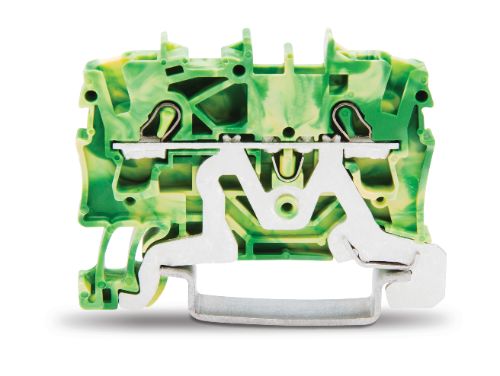 2-Conductor Ground Terminal Block 2.5 mm Suitable for Ex E Ii Applications Side and Center Marking for Din-Rail 35 x 15 and 35 x 7.5 Push-In Cage Clamp 250 mm Green-Yellow 100/Pk