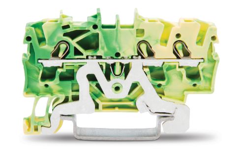 3-Conductor Ground Terminal Block 2.5 mm Suitable for Ex E Ii Applications Side and Center Marking for Din-Rail 35 x 15 and 35 x 7.5 Push-In Cage Clamp 250 mm Green-Yellow 100/Pk