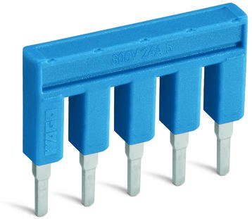 Push-In Type Jumper Bar Insulated 10-Way Nominal Current 25 A Blue 25/Pk