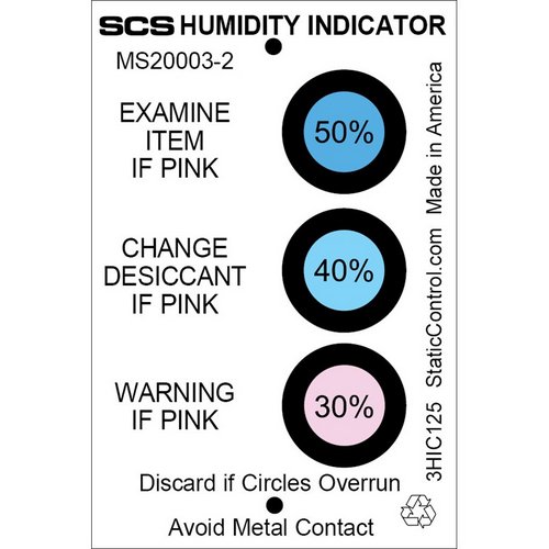 3 Spot Humidity Indicator 30-50% Card 125/Can