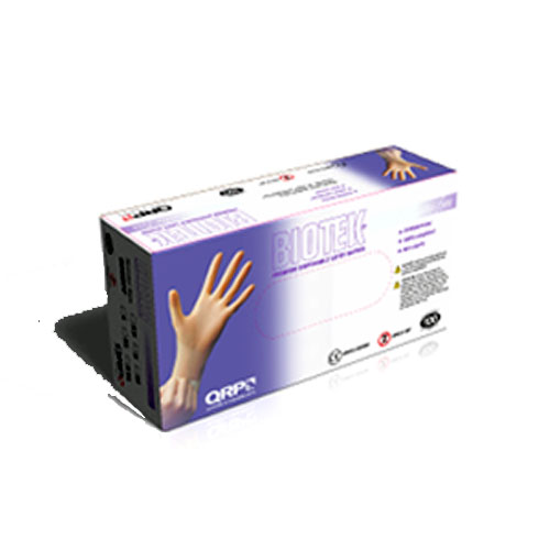 9'' 6 mil Biotek Powder-Free Disposable Latex Gloves 100/Pkg Extra-Large
