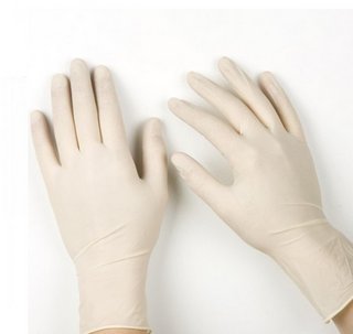 9'' 4 mil Qualatrile Indy Powder-Free Industrial Latex Ambidextrous Gloves 100/Pkg Large