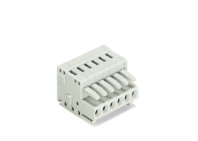 1-Conductor Female Plug Mismating-Proof 1.5 mm Pin Spacing 3.5 mm 16-Pole 150 mm Light Gray 25/Pk