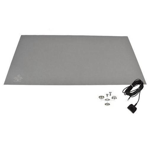 Dissipative Rubber Ultra-R2 Table Mat Gray 2' x 4' w/ Cord