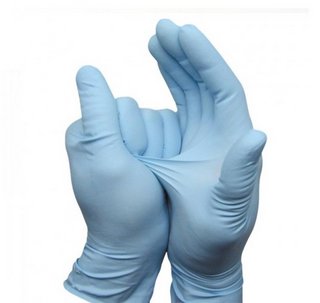 9'' 4 mil Qualatrile Indy Powder-Free Industrial Nitrile Ambidextrous Gloves Blue 100/Pkg Medium