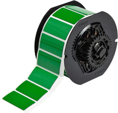 B30 Series Raised Panel Polyester Labels 1'' H x 2'' W Roll of 300 Labels Green