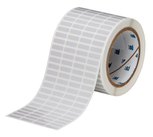 MetaLabel Metal Polyester Labels 0.25'' H x 0.75'' W Roll of 10000 Labels Light Gray Acrylic Adhesive