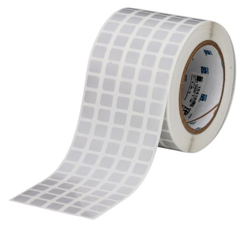 MetaLabel Metallic Polyester Labels 0.437'' H x 0.5'' W Roll of 10000 Labels Light Gray