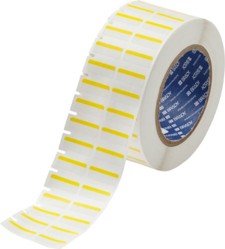B-494 Color Polyester Labels 0.375 in H x 1 in W White/Yellow 3000/Roll