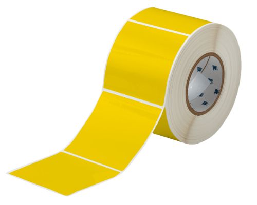Glossy Weather Resistant Polyester Labels 4'' H x 4'' W Roll of 1000 Labels Yellow