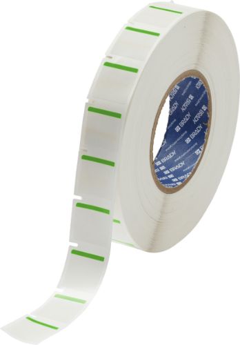 B-494 Color Polyester Labels 1 in H x 1 in W Green/White 3000/Roll