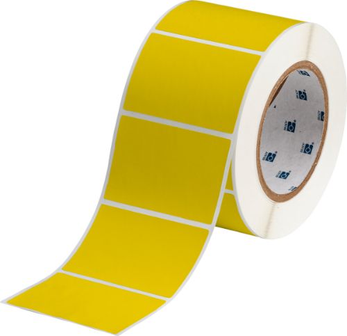 Glossy Weather Resistant Polyester Labels 2'' H x 3'' W Roll of 1000 Labels Yellow