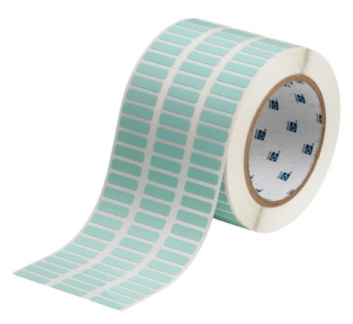 UltraTemp Series Glossy Light Green Polyimide Labels 0.25'' H x 0.9'' W Light Green Roll of 10000 Labels Quantity per Row 3