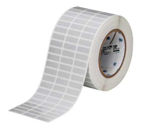 MetaLabel Metal Polyester Labels 0.375'' H x 1'' W Roll of 10000 Labels Light Gray Acrylic Adhesive