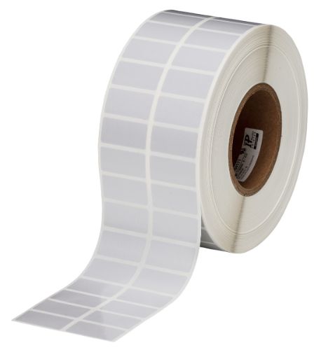 MetaLabel Metal Polyester Labels 0.75'' H x 1.5'' W Roll of 10000 Labels Light Gray Acrylic Adhesive