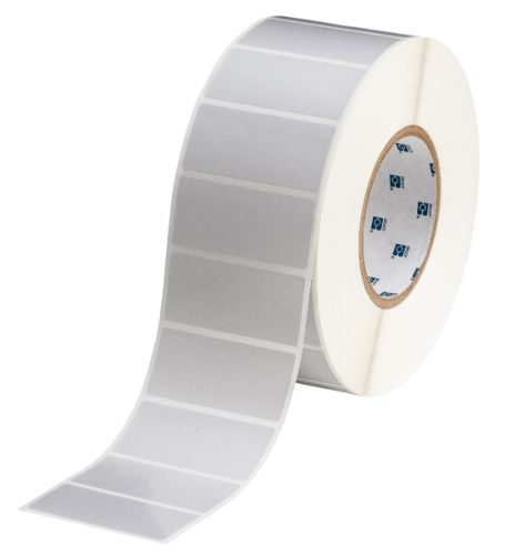 MetaLabel Metallic Polyester Labels 1.25'' H x 2.75'' W Roll of 3000 Labels Light Gray