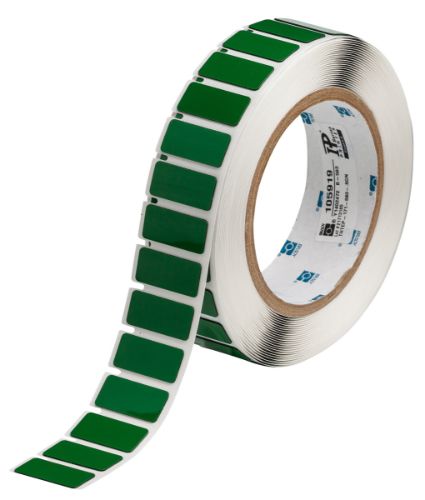 Foam Backed Raised Panel Labels 0.49'' H x 1.06'' W Green Roll of 500 Labels