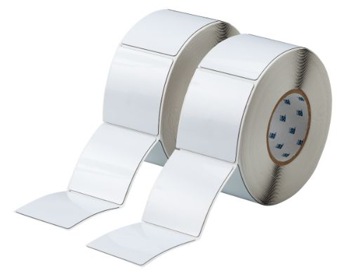 Foam Backed Raised Panel Labels 3.5'' H x 3'' W White Pack of 2 Rolls