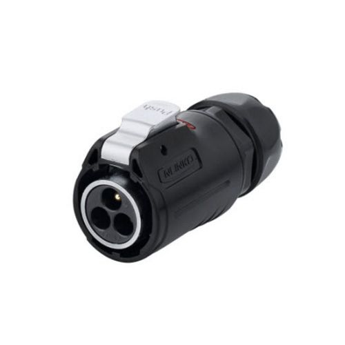 LP-24 Series Waterproof Connector M24 3-Pin Male Plug IP67 Plastic+Zinc Alloy up to 500Vac 25Amp
