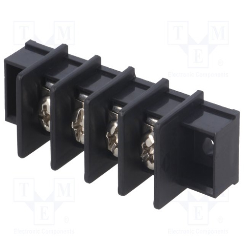 7 Pos Barrier T-Block 9.5mm 12-22awg Blk
