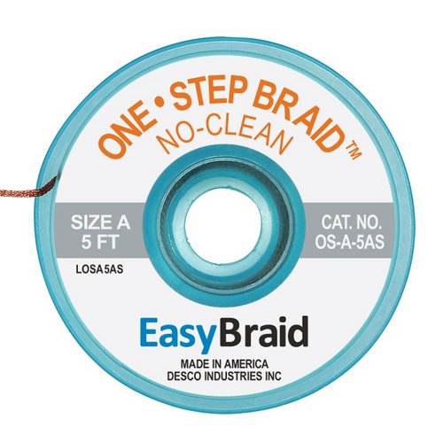 One-Step No Clean Braid 0.025 ESD 5' Roll 1/Pk