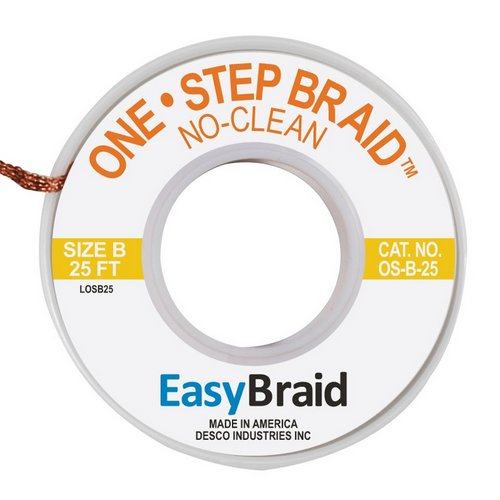 One-Step No Clean Braid 0.050 25' Roll 1/Pk