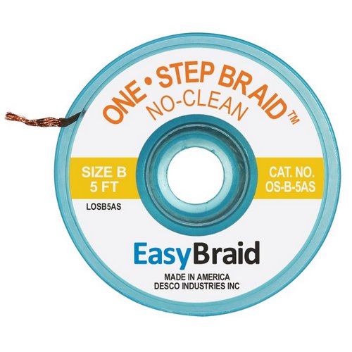 One-Step No Clean Braid 0.050 ESD 5' Roll 1/Pk