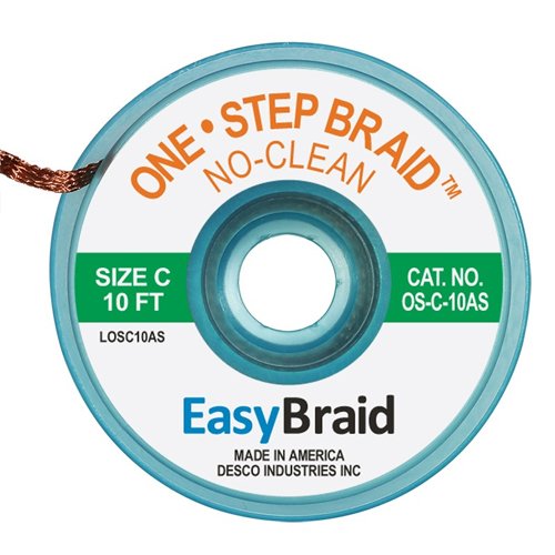 One-Step No Clean Braid 0.075 ESD 10' Roll 1/Pk