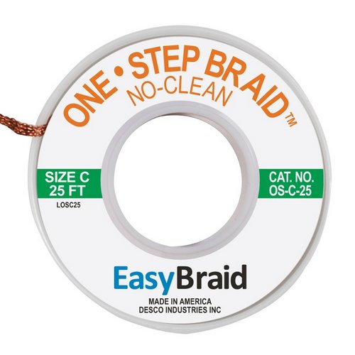 One-Step No Clean Braid 0.075 25' Roll 1/Pk