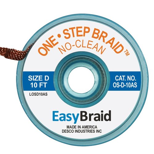 One-Step No Clean Braid 0.100 ESD 10' Roll 1/Pk