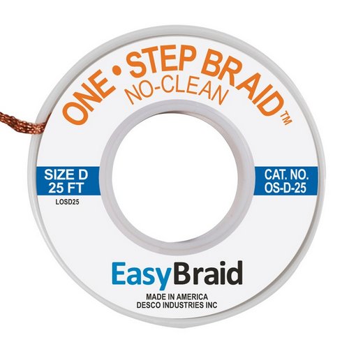 One-Step No Clean Braid 0.100 25' Roll 1/Pk