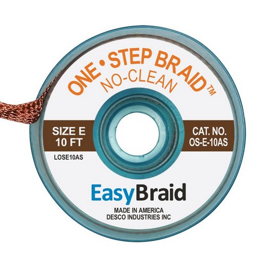 One-Step No Clean Braid 0.125 ESD 10' Roll 1/Pk