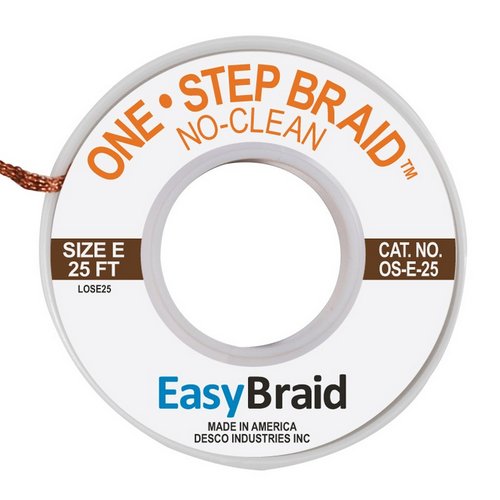 One-Step No Clean Braid 0.125 25' Roll 1/Pk