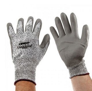 Qualagrip PU Palm Coated (Grey) Dyneema/Nylon Knit (White/Black) Gloves 1 Pair XXX-Large