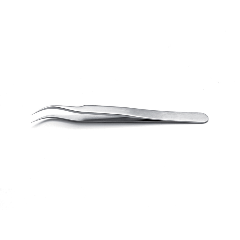 Ideal-tek High Precision Tweezers Anti-Acid/Anti-Magnetic Stainless Steel Tips: Very Fine Curved Superior Finish OAL 120mm