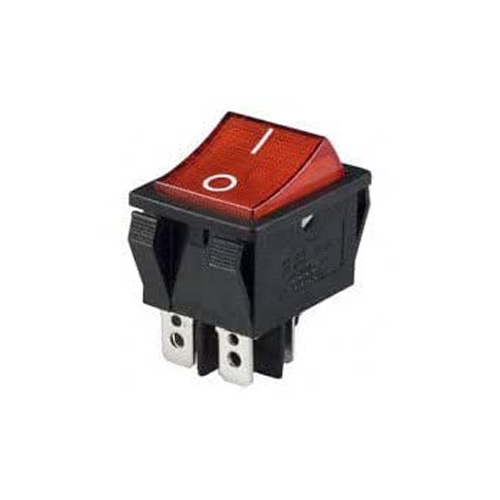 Rocker Switch Quick Connect DPST On-Off with Lamp 25A 125VAC