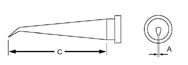 Weller .008'' x .98'' Reach Bent Round LT Series Tip for WSP80