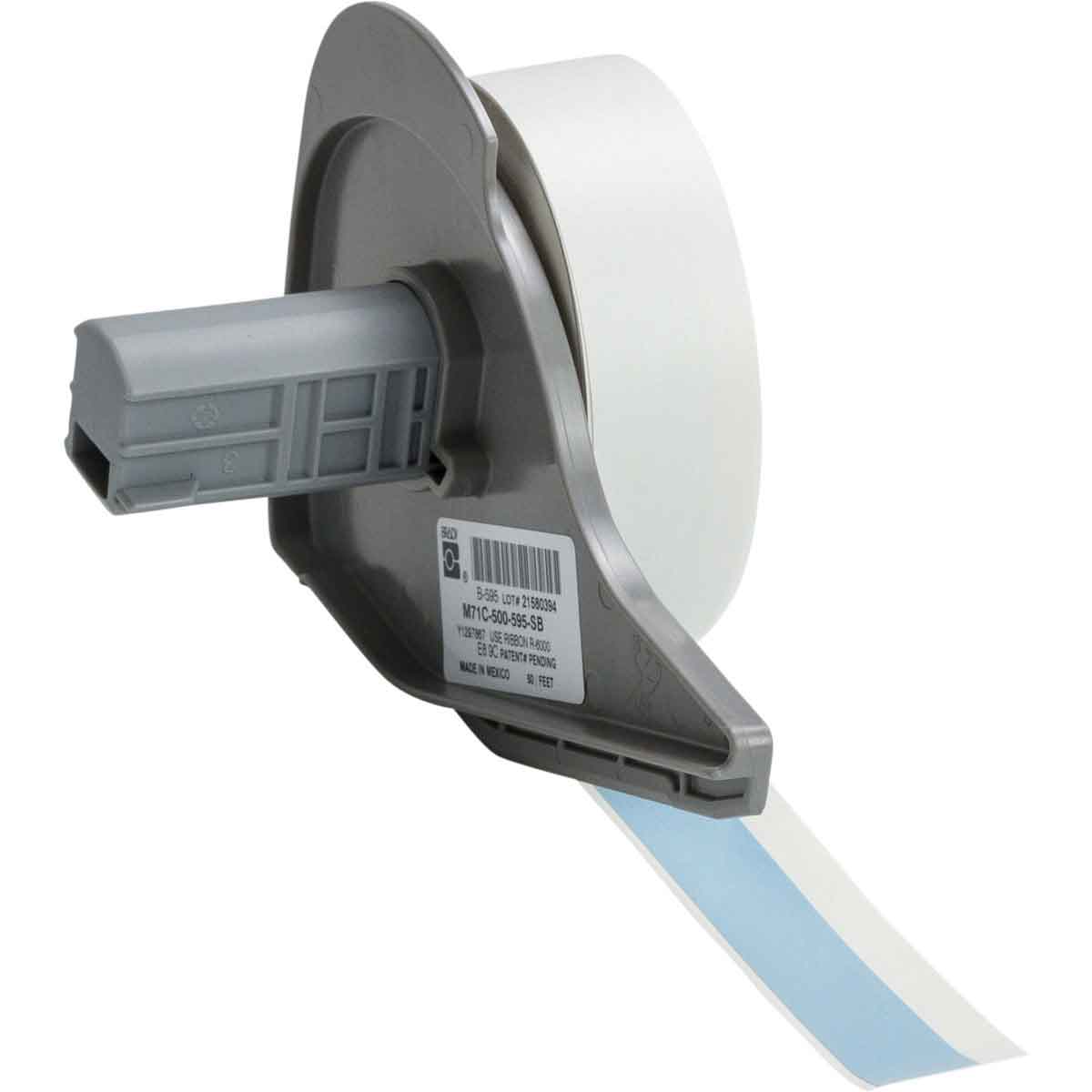 All Weather Permanent Adhesive Vinyl Label Tape for M7 Printers 0.5'' x 50' Sky Blue 50/Roll