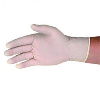 9'' 6 mil Qualatex Polymer Coated Latex Disposable Gloves 100/Pkg Medium