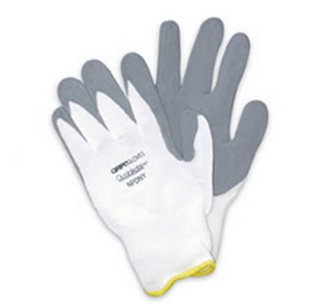 Qualagrip Nitrile Palm Coated (Gray) Nylon Knit (White) Gloves 1 Pair Medium