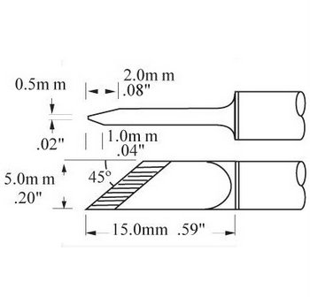 Solder Tip 45§ Knife .20''5mm Drag
