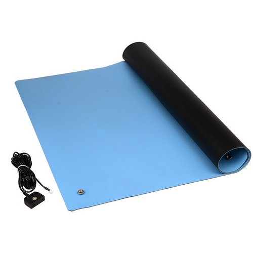 Dissipative Rubber Ultra-R2 Table Mat Blue 2' x 3' w/ Cord