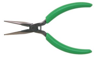 Xcelite 5 1/2'' Long Nose Side Cutting Pliers w/ Green Cushion Grips Serrated Jaws Carded