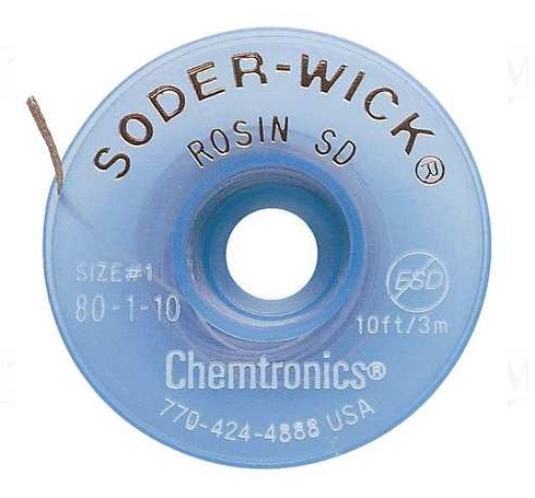 Solder-Wick Rosin 0.110''/2.8mm Blue 10'