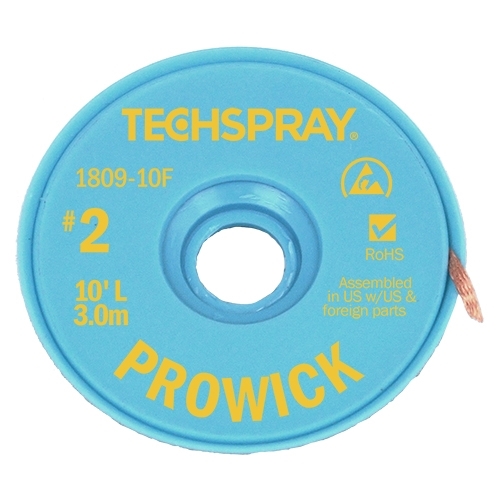 TechSpray Pro Wick Yellow #2 Rosin Braid Anti-Static Spool 10'
