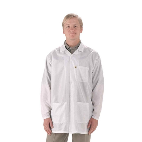 Three-Quarter Length Lab Coat White Econoshield ECX-500 Fabric - Large