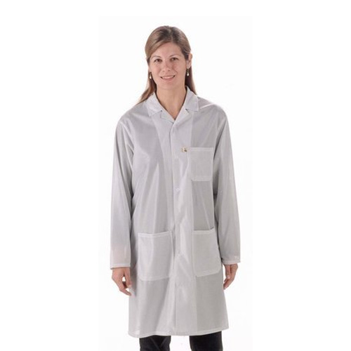 Knee-Length Lab Coat White Medium-weight IVX-400 Fabric - Large