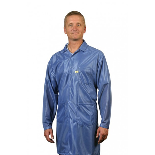 Knee-Length Lab Coat Blue Lightweight OFX-100 Fabric - Small